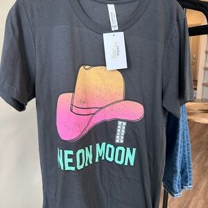 Neon Moon Graphic Tee - Gray